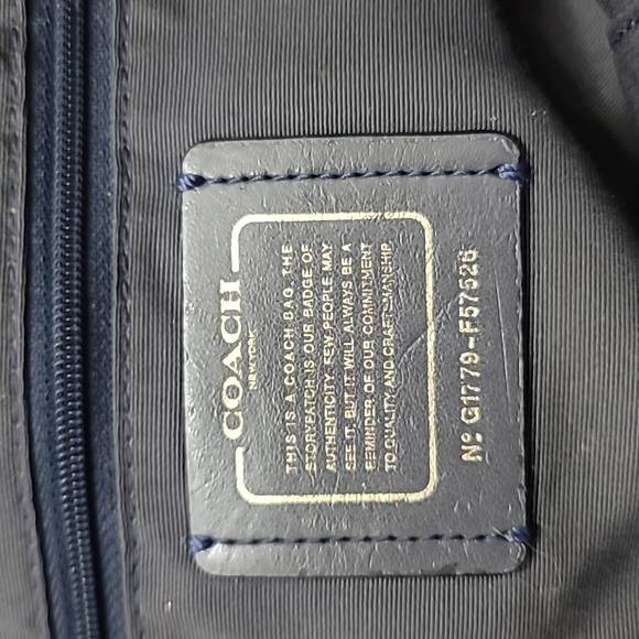 Coach Dark Navy Pebble Leather Tote and Wallet Set - Picture 6 of 6